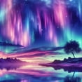 thumbnail image 6 of Acheng Aurora Borealis Round Tablecloth - Great for Home Kitchen/Parties/Holiday Dinner - 100% Polyester Fiber 31-35, 6 of 8