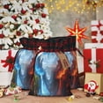 thumbnail image 6 of Kdxio Red And Blue Fire Mountains Christmas Drawstring Bags Xmas Buffalo Plaid Candy Bags Linen Treat Bags Christmas Gift Bags for Presents-Black, 6 of 8
