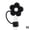 black, variant on Silicone Flower Shaped Straw Topper,1.22"x1.19"x0.6",Fit for 10mm Caliber Straw Decorative Dust‑Proof Straw Cap,Multiple Colors Optional,1‑Pack