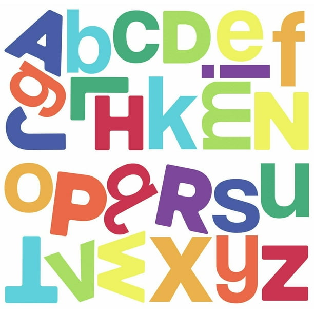 Multicolored Alphabet Peel And Stick Wall Decals