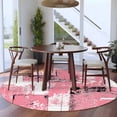 thumbnail image 3 of Pink White Round Area Rug 8Ft Washable Large Circle Rugs for Living Room Dorm, Modern Abstract Art Botanical Non-Slip Carpet Floor Mats Indoor Outdoor Carpet Runner Aesthetic Home Decor, 3 of 8