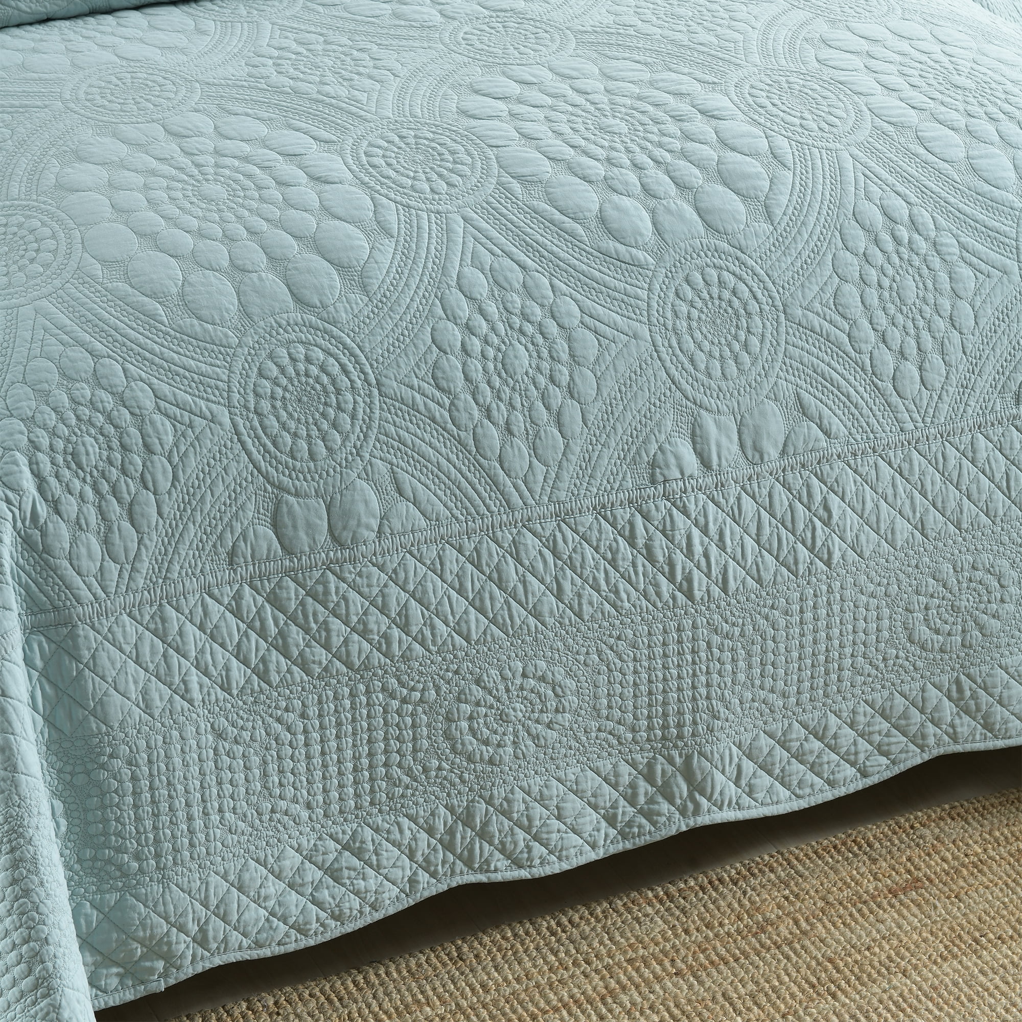 MarCielo 3-Pieces Angel Blue Quilt Coverlet Bedding Sets, King