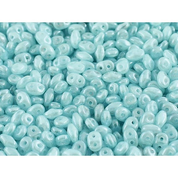 Opal Aqua White Luster Superduo Beads DU0561000-14400-TB