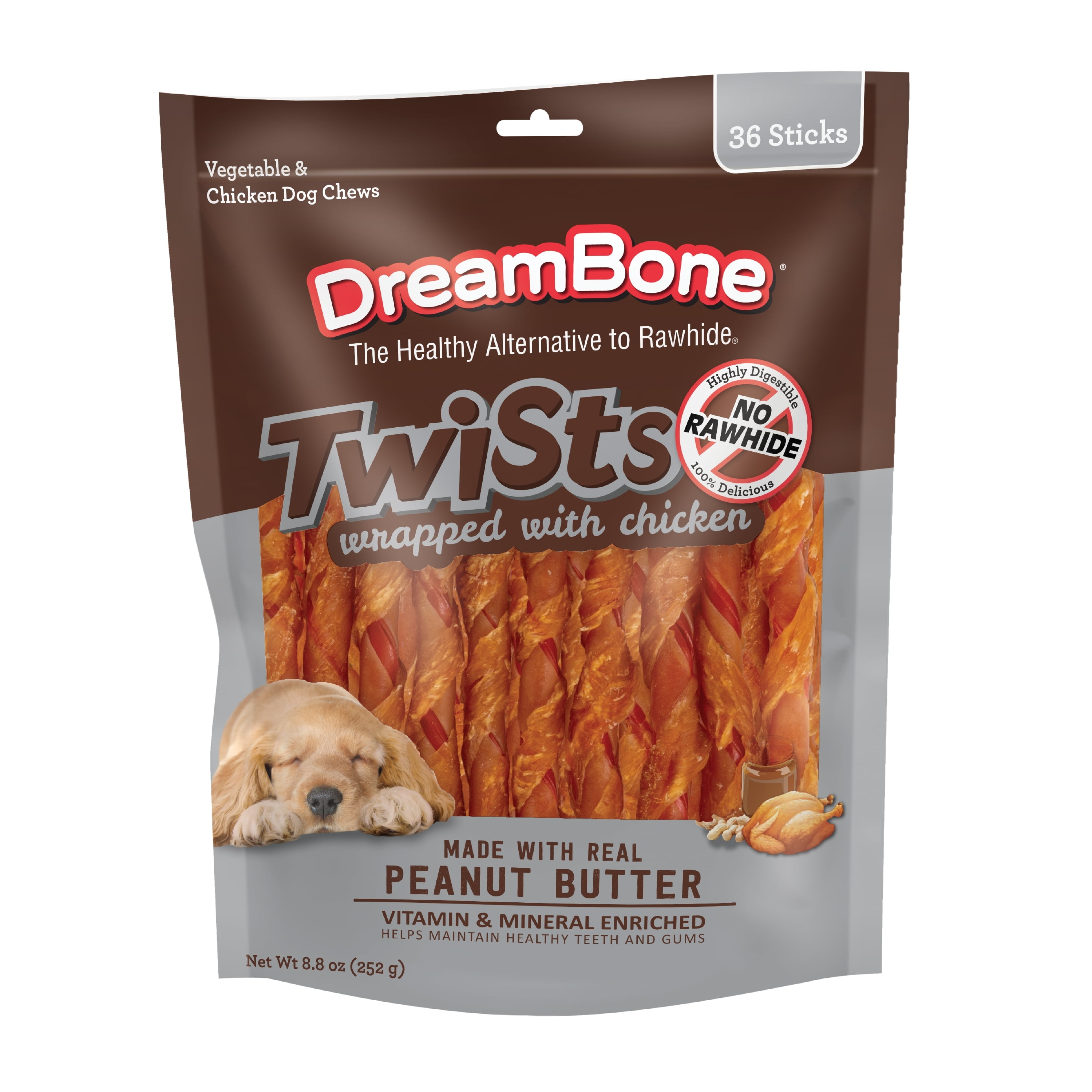 DreamBone Twists Wrapped with Chicken Rawhide-Free Dog Chews, 8.8 Oz. (36 Count)