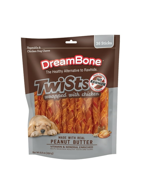 DreamBone Twists Wrapped with Chicken Rawhide-Free Dog Chews, 8.8 Oz. (36 Count)