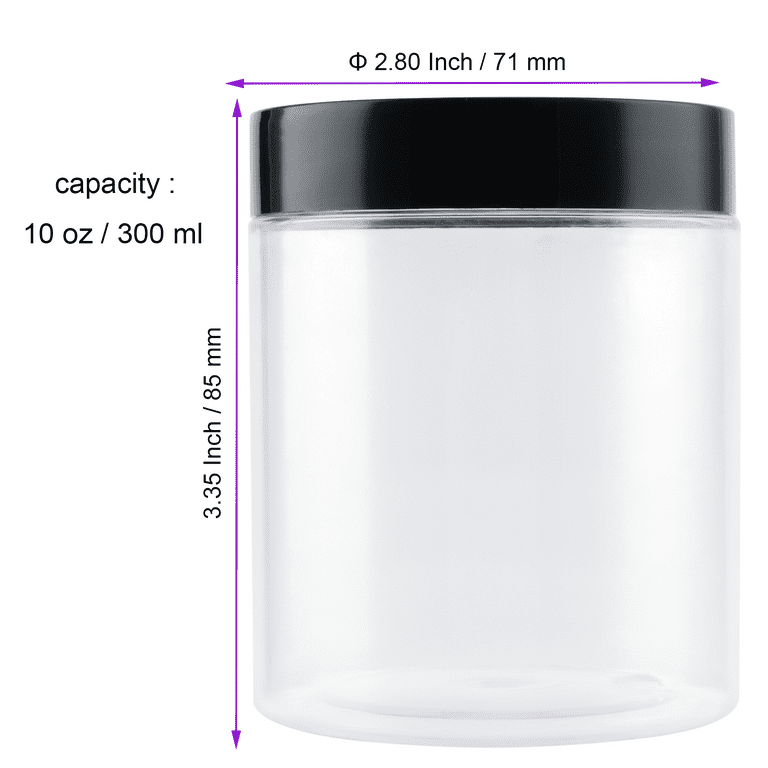 10 Pack 10oz Clear Empty Slime Storage Containers Plastic Jars
