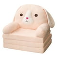 thumbnail image 2 of Myvepuop Cute Cartoon Plush Backrest Armchair Kids 2 in 1 Foldable Sleeper Sofa, Pink, 2 of 4