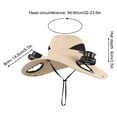 thumbnail image 2 of Bxaolu Solar Powered Fan Hat with 2 Fans Wide Brim Sun Hat for Outdoor Fishing, Hiking Gardening, USB Solar Charging, Khaki, 2 of 8