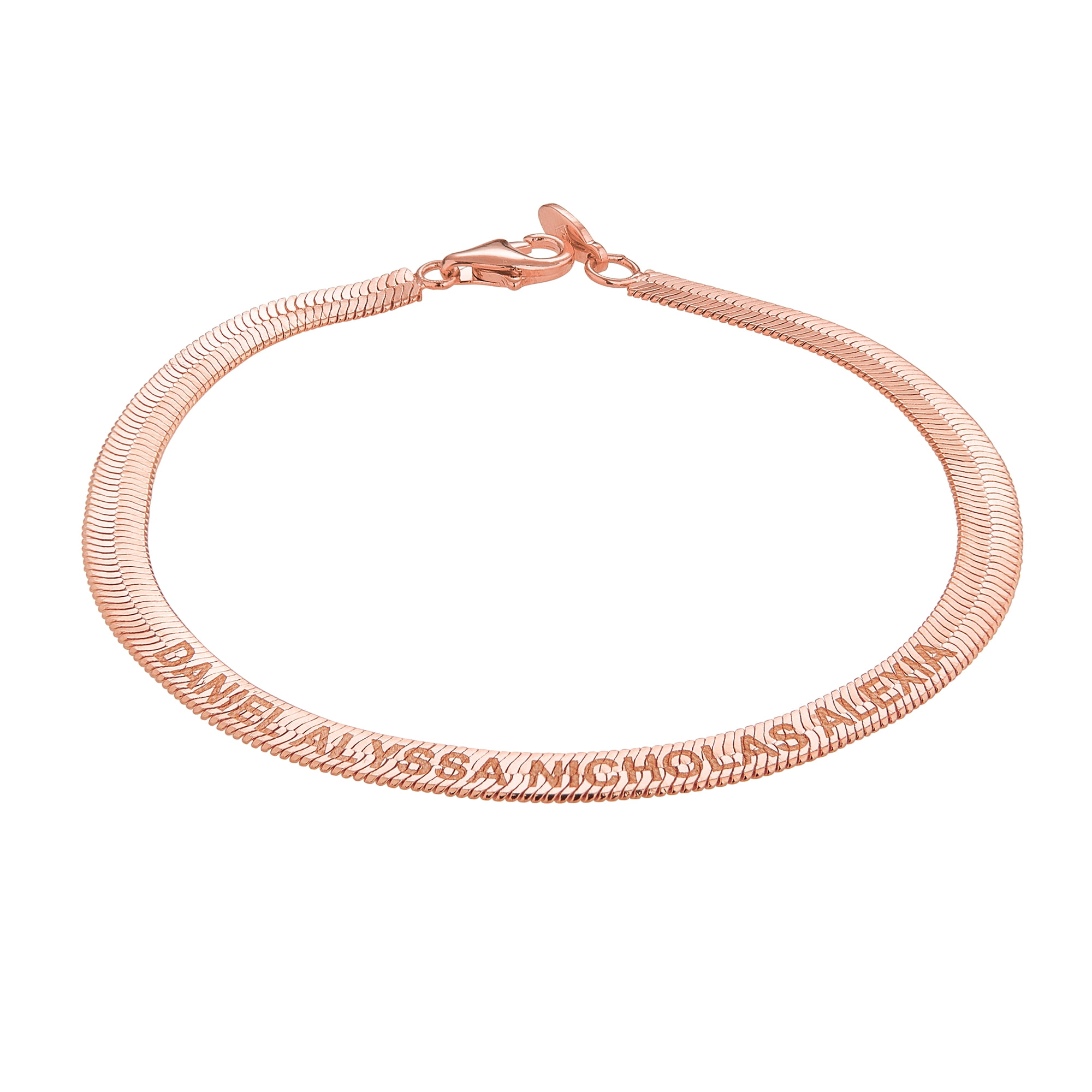 Personalized Planet Women's Engraved Herringbone Bracelet 8.5"