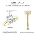 thumbnail image 6 of Rosec Jewels Emerald Cut Moissanite Solitaire Engagement Ring for Women - 7X9 mm - 2 ct - D-VS1 Grade, 10K Yellow Gold, US 6.00, 6 of 7