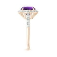 thumbnail image 3 of ANGARA Natural 2.45 Ct. Amethyst with Diamond Halo Engagement Ring in 14K Rose Gold for Women (Ring Size: 11.5), 3 of 10