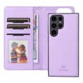 thumbnail image 3 of Allytechgroup Flip Case for Samsung Galaxy S25 Ultra with Credit Card Slot, RFID Blocking PU Leather Case with Hand Wrist Slim Fit Shockproof Full Body Protective Cover for Galaxy S25 Ultra, Purple, 3 of 6