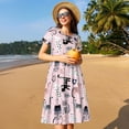 thumbnail image 4 of Vsdgher Robe Maxi Midi Décontractée pour Femmes Été 2025 Manches Courtes Col Rond Robe de Plage, 4 of 6