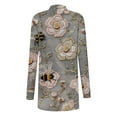 thumbnail image 4 of Sexlip Women's Floral Printed Fall Trendy Long Sleeve Cardigans Lightweight Loose Mid-Long Casual Open Front Outerwear Coats Gray XXXXL, 4 of 6