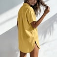 thumbnail image 4 of Women Cotton Swimsuit Coverup Shirt Dress Button Down Bathing Suit Cover Up Beach Vacation Outfits, 4 of 5