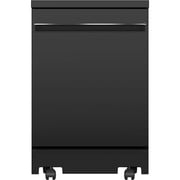 GE GPT225SGLBB 24 inch Energy Star Fully Integrated Portable Dishwasher with 12 Place Settings; Autosense Cycle and Piranha Hard Food Disposer in Black