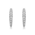 thumbnail image 2 of 0.50Cttw Pave Set Round Cut Diamond Huggie Earrings 14K White Gold, 2 of 4