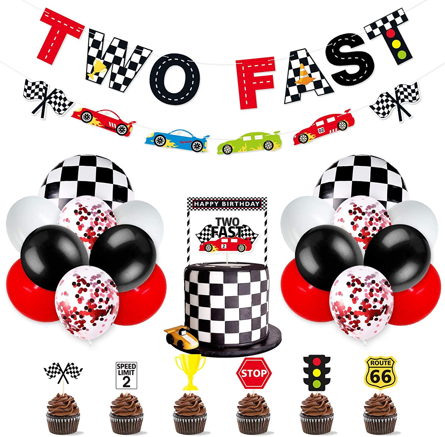Two Fast Cake Topper Two Fast  Birthday Two Fast Party Decor Two Fast Birthday Race Car Cake Topper Race Car Party Decor Race Car Birthday