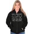 thumbnail image 4 of God Greater Than Highs Lows Ironic Zip Up Hoodie Men's Women's Brisco Brands X, 4 of 6