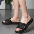 thumbnail image 2 of Modstep Cloud Slides for Men Women Recovery Foam Sandals Summer Comfortable Walking Shower Pillow Slippers for Pool Beach size 6 Black, 2 of 8