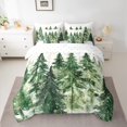 thumbnail image 2 of Manfei Green Pine 7pcs Bedding Comforter Set,Merry Christmas Queen Bedding Sets,Gold Glitter Print Queen Sheet Sets For Child,Microfiber Bedroom Decor, 2 of 8