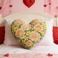 thumbnail image 4 of Heart Shaped Floral Throw Pillow for Romantic Home Decor, Soft Fabric Cushion for Couch, Bed, Valentine's Day Gift B, 4 of 7