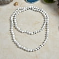 thumbnail image 2 of 36 Inch 8MM Matte Finish Semi-precious Genuine White Howlite Long Endless Infinity Beaded Strand Necklace., 2 of 5