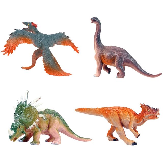 Dinosaur Figurine Set,Realistic Plastic Wild Dinosaur Figurine Set,Ancient Dinosaur for Collection Science Educational Prop,Miniature Dinosaur Statue,for Home Decor Accessories,Pack of 4(Medium Set B)