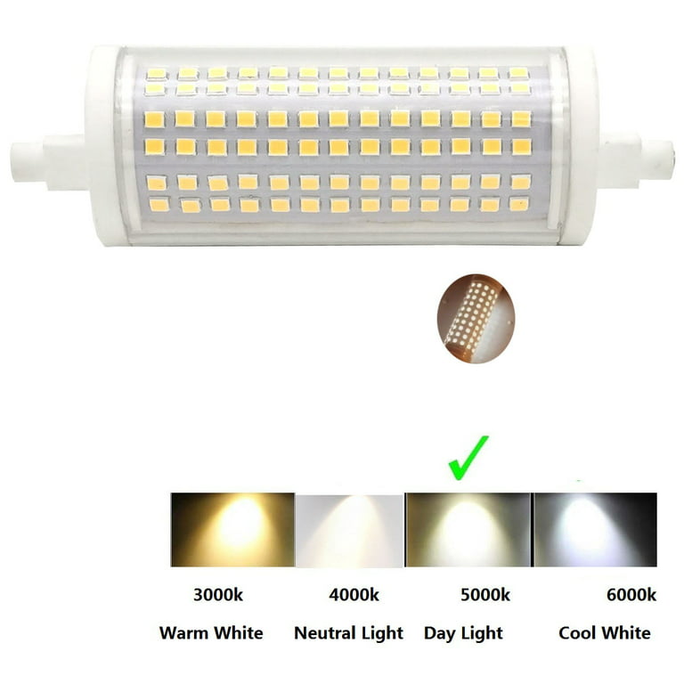 Led Halogen Replacement Bulb R7s 118mm 30w Dimmable Equivalent 300 Watt J  Type Double Ended Metal Halide Led Replacement Bulb Floodlight Floor  Standing Church Light 5000k Daylight Weleshei 