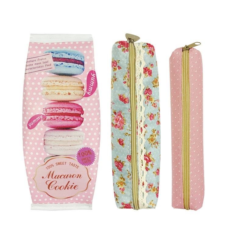 Wrapables Large Capacity Portable Pencil Pouch for Stationery Supplies,  Pink & White, 1 Piece - Foods Co.