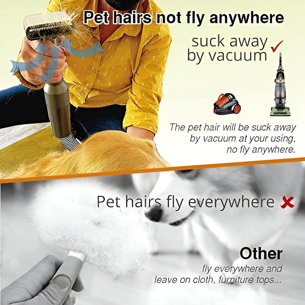 Gforest Pet Hair Grooming Brush Comb Shedding Vacuum Attachment Kit Tool for Dogs and Cats