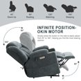 thumbnail image 6 of JULY'S SONG Oversized Recliner Chair with Heat and Massage, Power Lift Chairs for elderly with Cup Holders, Heavy Duty Electric Recliners for Adults with USB & Type C ports, Chenille Gray Blue, 6 of 10