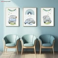 thumbnail image 4 of [2D Flat] 3pcs Frameless Decorative Canvas Print Set, 2D Flat Blue Car Nursery Art, Cute Kids' Bedroom Wall Decor, Fun Playroom Theme, Newborn Boy Gift for First Birthday, Suitable for Home, Bedroom, 4 of 4