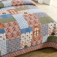 thumbnail image 6 of 3 Pcs Bohemian Style Patchwork Quilt Bedding Set, Soft & Colorful, with Matching Pillow Shams, 6 of 11