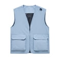 thumbnail image 2 of Sookity Men's Softshell Fishing Vest Casual Lightweight Golf Jacket Outdoor Work Jacket Waterproof Utility Cargo Sleeveless Jacket,Mens Sky Blue Vest XXXXXL, 2 of 5