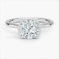 thumbnail image 2 of Dash Jewel 1.9 Ct Cushion Cut Diamond Ring for Gift - 14K White Gold Plated Ring For Her - Half Bezel Set Engagement Wedding Diamond Jewelry for Her - Bridal Stacking Diamond Ring - New Year Gifts, 2 of 7