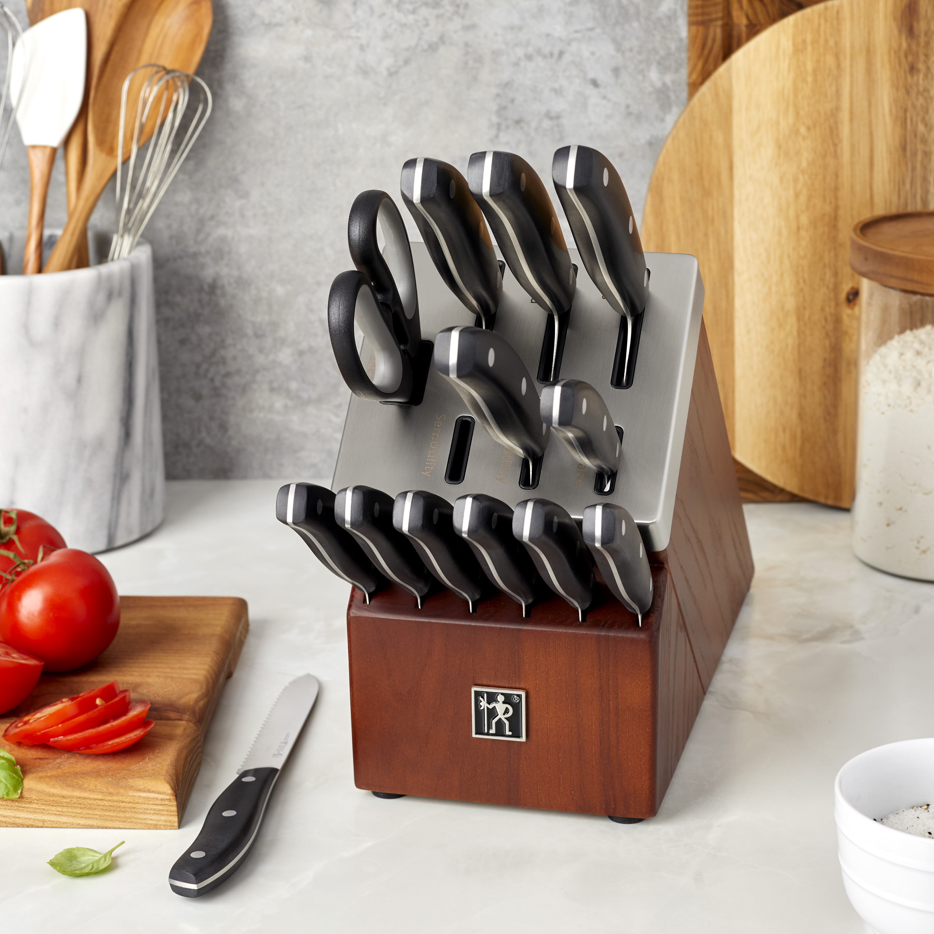  HENCKELS Modernist Razor-Sharp 14-Piece Self-Sharpening Knife  Set, Chef Knife, Paring Knife, Bread Knife, Steak Knife, German Engineered  Informed by 100+ Years of Mastery: Home & Kitchen