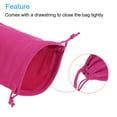 thumbnail image 3 of Unique Bargains 14x10cm Microfiber Pouch, 3Pcs Soft Storage Drawstring Gift Bag, Rose Red, 3 of 5