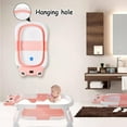 thumbnail image 5 of Morfone Collapsible Baby Bathtub with Thermometer, Hooded Towel, Soft Cushion and Bath Toys, Portable Travel Baby Tub for Newborn to Toddler 0-36 Months, Pink, 5 of 11