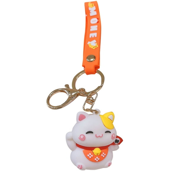 STRANDCHIC Lucky Keyring Cat Keychain Pendant Yellow 1Pack Back to School