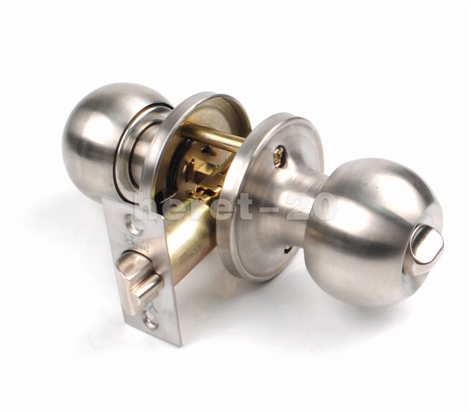 CIRCLE- Interior Privacy Door Knob Keyed Locking Door Handles For Bedroom Or Bathroom