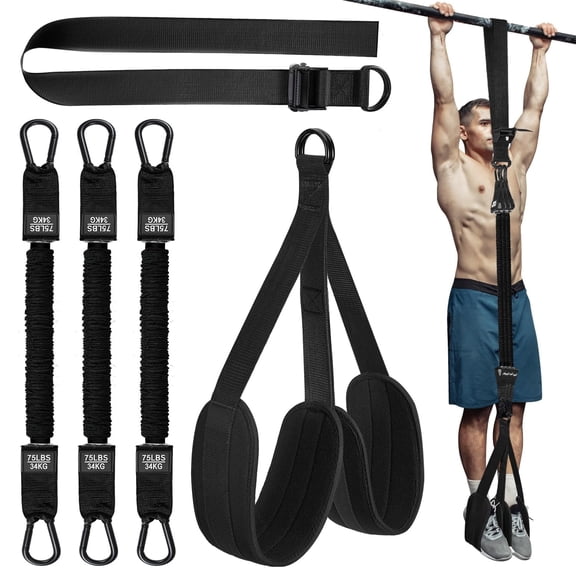Strength Training Assist Belt, Adjustable Assisted Pull-up Belt Supports 75-225lbs, Durable Fitness Accessory for Home and Gym Workout