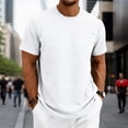 thumbnail image 2 of XAOFW Summer Casual Solid Color T Shirts For Man Stretch Relaxed Fit Round Neck Short Sleeve Tees Home Lounging Comfortable Top, 2 of 6