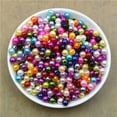 thumbnail image 3 of U8MO 6mm 8mm 20 Colors 100PC Pearl Spacer Beads Craft ABS Plastic Loose Beads DIY-6mm-lemon yellow, 3 of 9