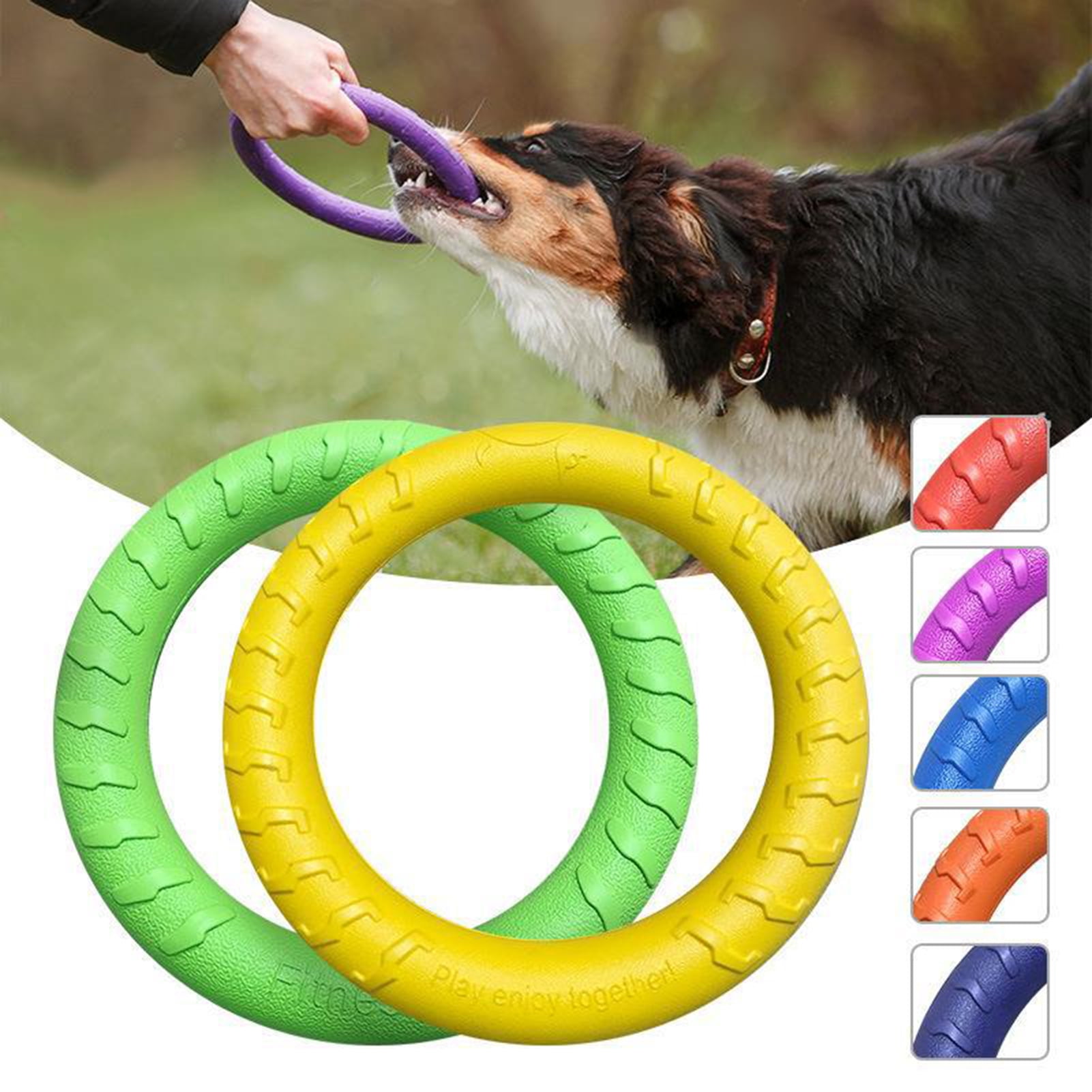 YIFAEUX Dog Toy Lightweight Floating Pet Chew Toy Bite-resistant Interactive Dog Training Ring for Outdoor Activity