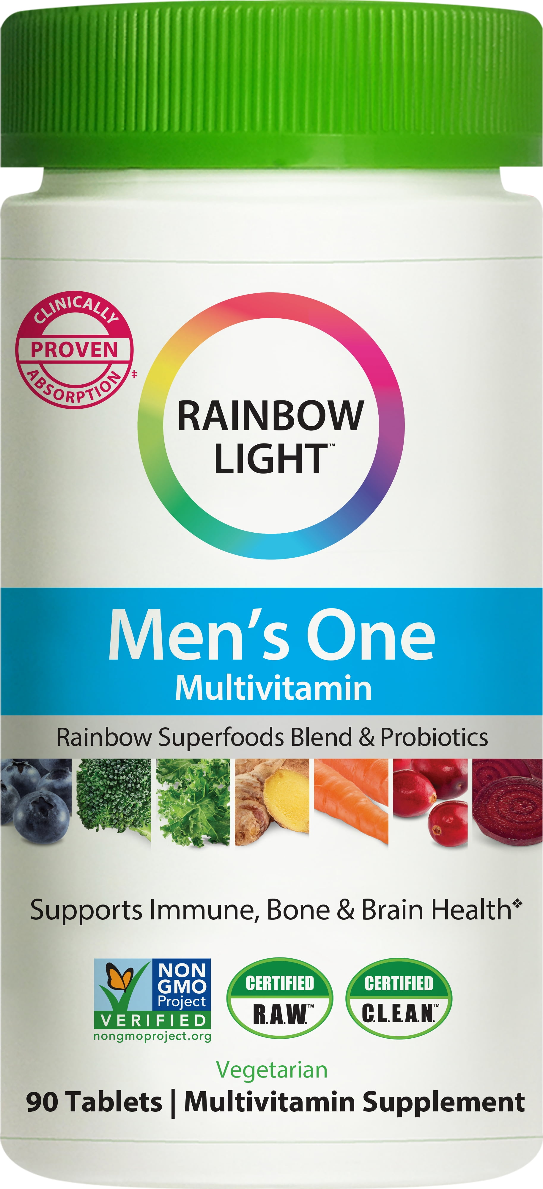 Rainbow Light Mens One, OnceDaily, High Potency Multivitamin Supplement for Men, Supports