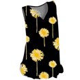 thumbnail image 2 of Túnica camisetas sin mangas para las mujeres Tops de verano para mujer, túnica holgada con estampado Floral, camisetas casuales de manga corta con cuello en V, cómodas camisetas sin mangas, (Black, L), 2 of 6