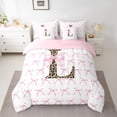 thumbnail image 2 of Castle Fairy Kids Children Teens Personalized Initial Alphabet L Bedding Comforter Set 7pcs,Dreamy Princess Bowknot Queen Bedding Sets Super Cozy,Cheetah Leopard Print Queen Sheet Sets, 2 of 8