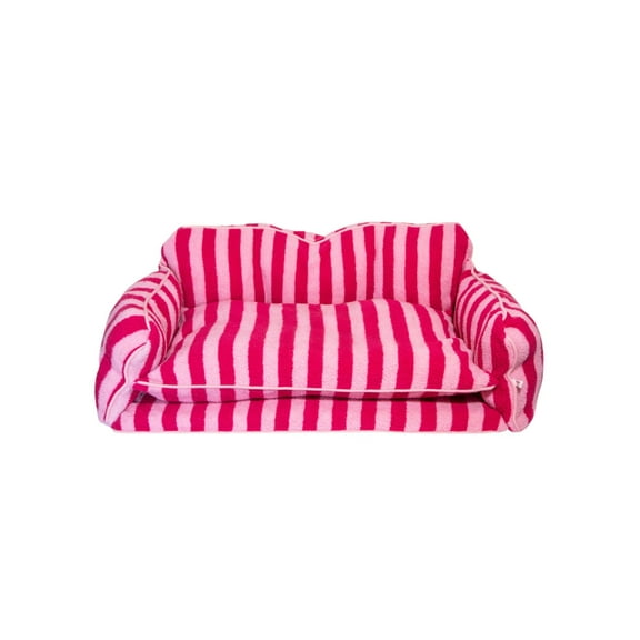 Pretty Pink Striped Dog Bed