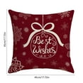 thumbnail image 3 of Luoshdecor Christmas Pillow Cover，Vintage Red White Plush Xmas Theme Decorative Throw Pillow Cases for Home and Living Room Winter Bed Decor 18x18 in, 3 of 6